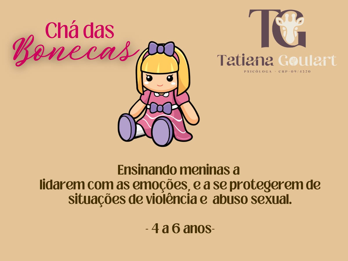 Cartaz da oficina Chá das Bonecas