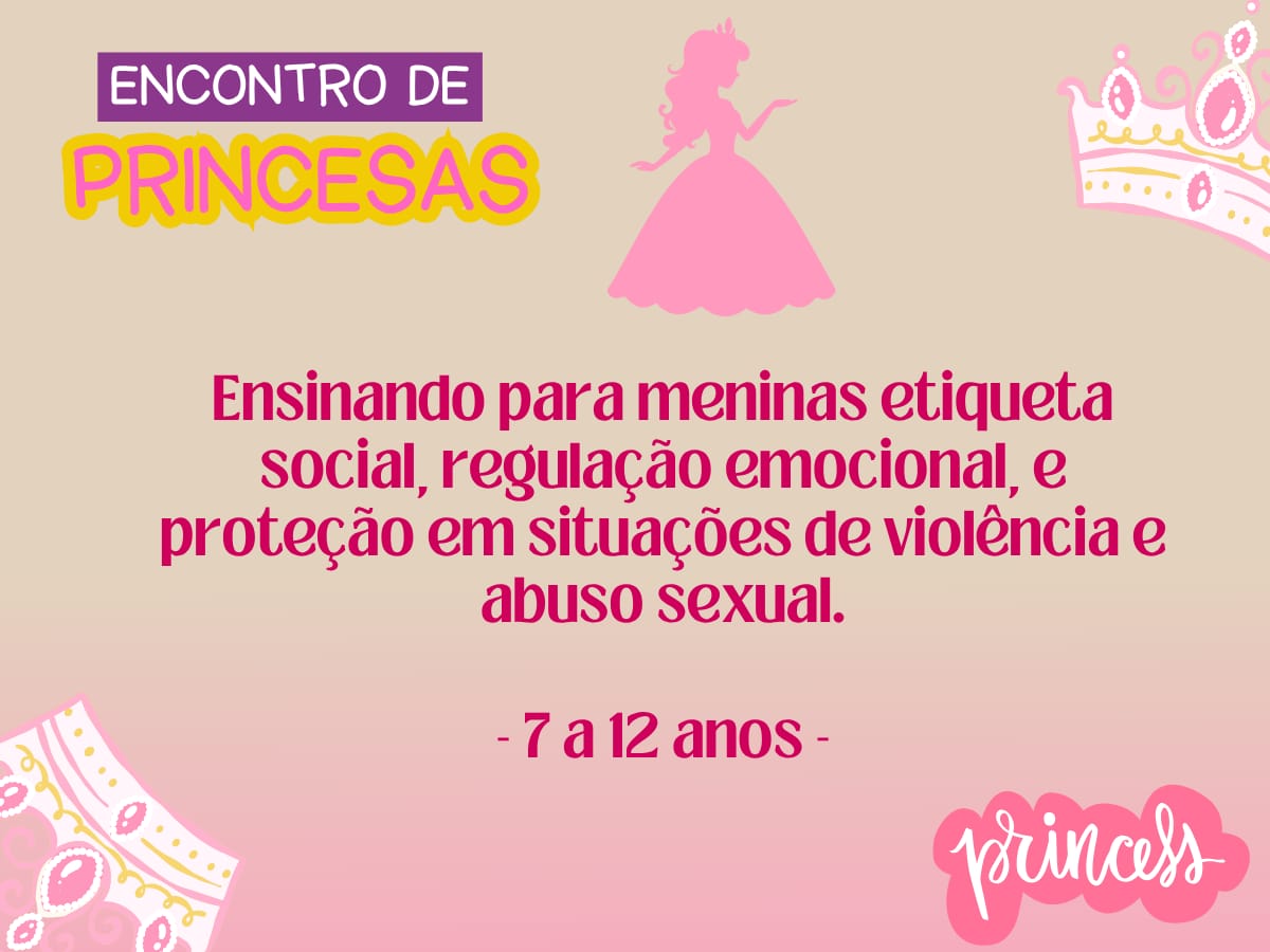 Cartaz da oficina Encontro de Princesas