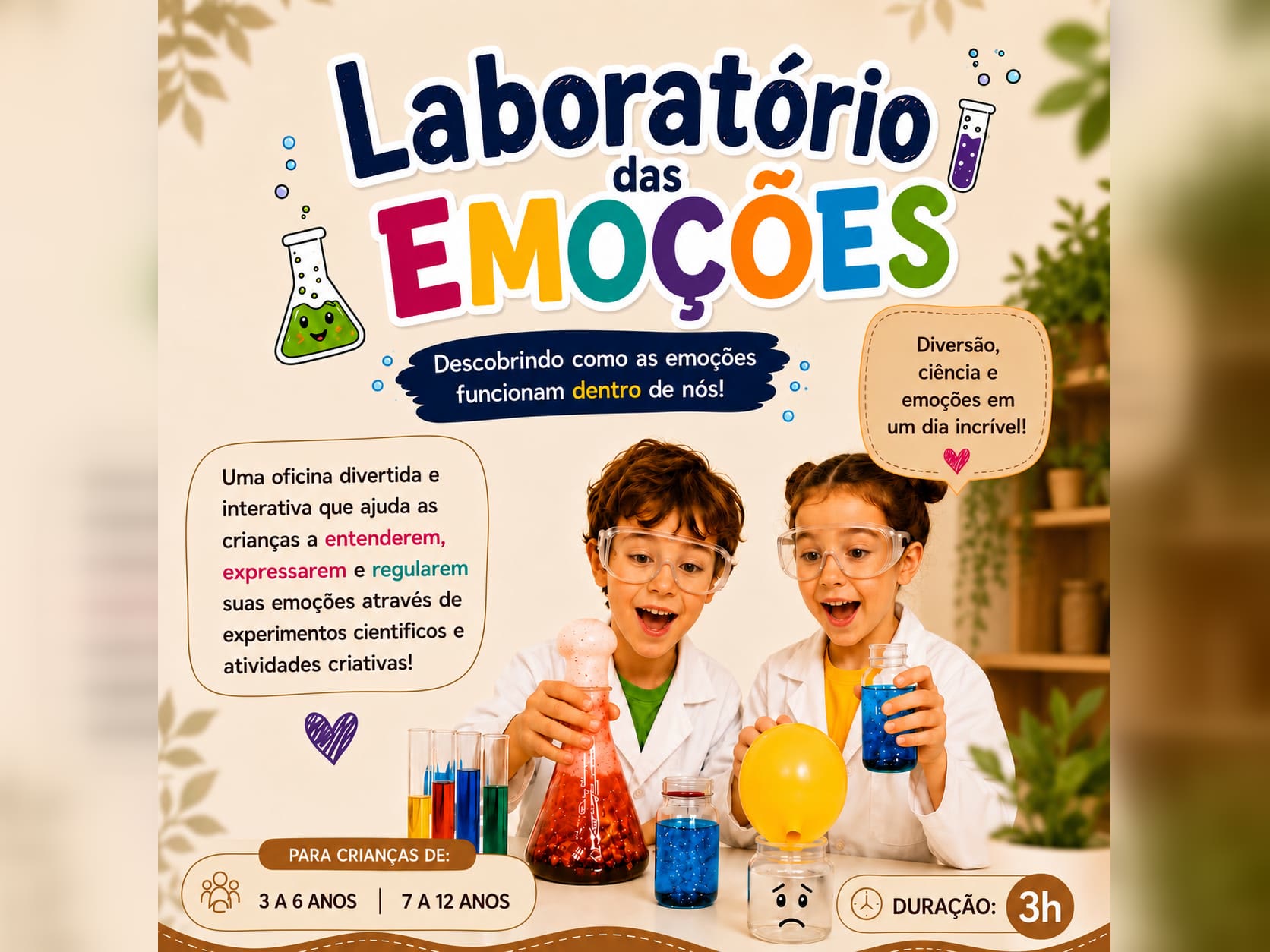 Cartaz da oficina Laboratório das Emoções